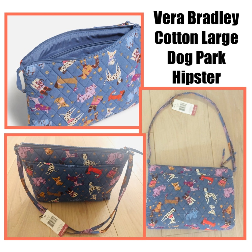 Vera Bradley Blue Dog Park Hipster Bag